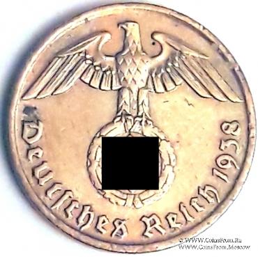 2 рейхспфеннинга 1938 г. (J)
