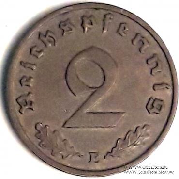 2 рейхспфеннинга 1939 г. (Е)