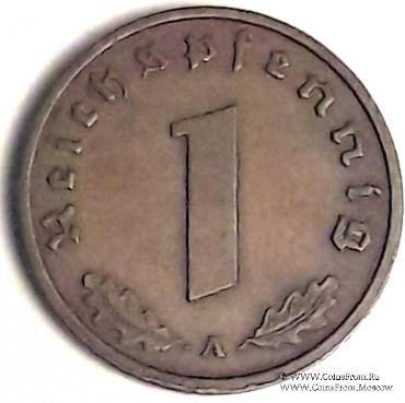 1 рейхспфеннинг 1940 г. (А)
