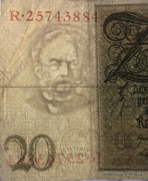 20 рейхсмарок 1929 г.