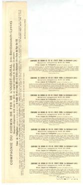 Облигация Общества Западно-Уральской ЖД 1912 г.