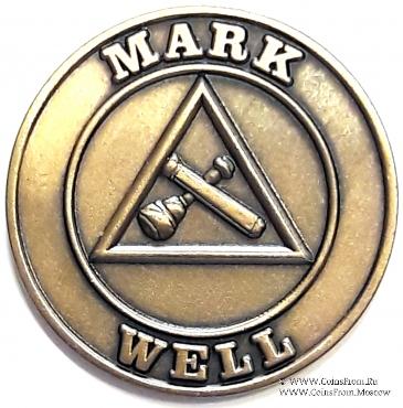 Английский Жетон 150 лет Великой Ложи Масонов Мастеров Метки 