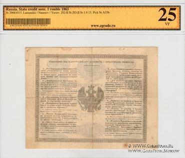 1 рубль 1865 г. (Наумов  / Юрьев)