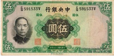 5 юаней 1936 г.