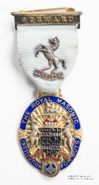 Знак RMIB 1940. STEWARD ROYAL MASONIC INSTITUTION FOR BOYS.  – Королевский Масонский институт для мальчиков.