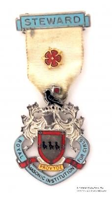 Знак RMIG 1966. STEWARD ROYAL MASONIC INSTITUTION FOR GIRLS – Королевский Масонский институт для девочек.