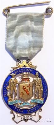 Знак RMIB 1920. STEWARD ROYAL MASONIC INSTITUTION FOR BOYS.  – Королевский Масонский институт для мальчиков.
