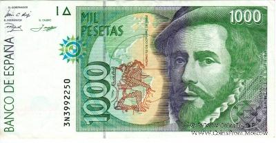 1.000 песет 1992 г.