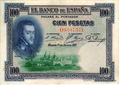 100 песет 1925 г.