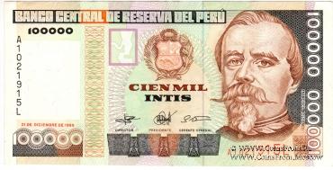 100.000 инти 1989 г.