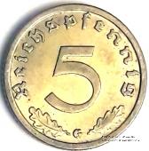 5 рейхспфеннингов 1939 г. (G)