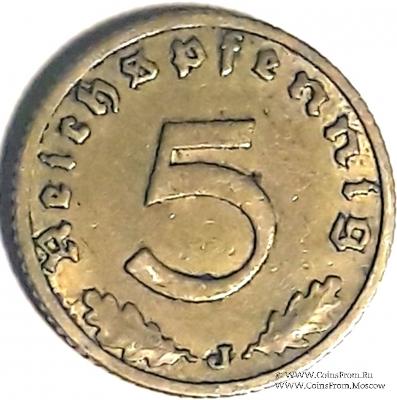 5 рейхспфеннингов 1938 г. (J)