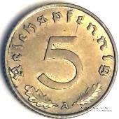 5 рейхспфеннингов 1938 г. (A)