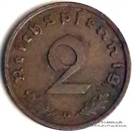 2 рейхспфеннинга 1937 г. (G)