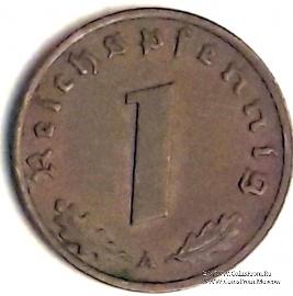 1 рейхспфеннинг 1938 г. (А)