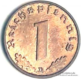 1 рейхспфеннинг 1939 г. (D)
