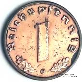 1 рейхспфеннинг 1938 г. (G)