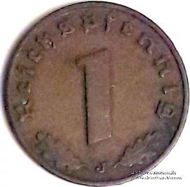 1 рейхспфеннинг 1939 г. (J)