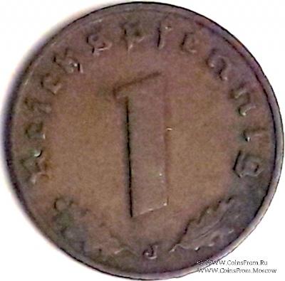 1 рейхспфеннинг 1939 г. (J)