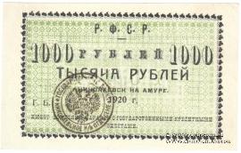 1.000 рублей 1920 г. (Николаевск на Амуре)