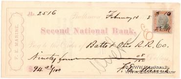 Банковский чек 1872 г.