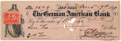 Банковский чек 1899 г.