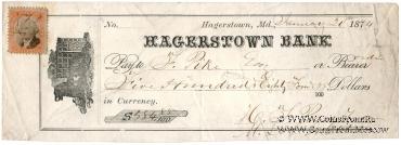 Банковский чек 1874 г.