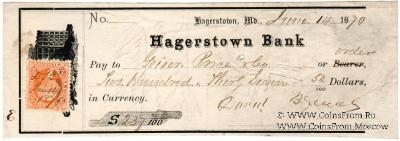 Банковский чек 1870 г.