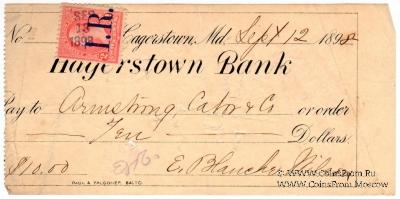 Банковский чек 1898 г.