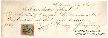 Банковский чек 1875 г.