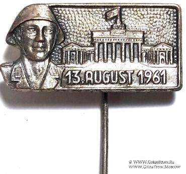 Значок Начало строительства Берлинской стены ГДР. Германия