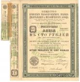 Акция Общества Брянского рельсопрокатного, железоделательного и механического завода 1907 г.