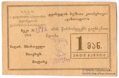 1 рубль 1924 г. (Ткибули)