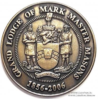 Английский Жетон 150 лет Великой Ложи Масонов Мастеров Метки 