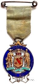 Знак RMIB 1920. STEWARD ROYAL MASONIC INSTITUTION FOR BOYS.  – Королевский Масонский институт для мальчиков.
