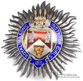 Знак RMIG 1913. STEWARD ROYAL MASONIC INSTITUTION FOR GIRLS – Королевский Масонский институт для девочек.