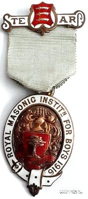 Знак RMIB 1916. STEWARD ROYAL MASONIC INSTITUTION FOR BOYS.  – Королевский Масонский институт для мальчиков.