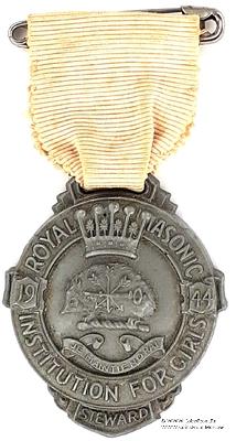 Знак RMIG 1944. STEWARD ROYAL MASONIC INSTITUTION FOR GIRLS – Королевский Масонский институт для девочек.