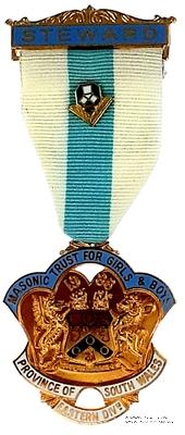 Знак MTGB 1986. STEWARD Masonic Trust for Girls and Boys.