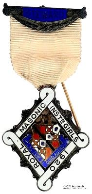Знак RMIG 1920. STEWARD ROYAL MASONIC INSTITUTION FOR GIRLS – Королевский Масонский институт для девочек.