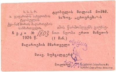 1 рубль 1924 г. (Ткибули)