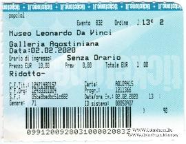 Билет 2020 г. (Музей Леонардо да Винчи)