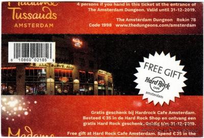 Билет 2019 г. (Музей Мадам Тюссо)