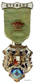 Знак RMIB 1905. STEWARD ROYAL MASONIC INSTITUTION FOR BOYS. – Королевский Масонский институт для мальчиков.