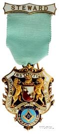 Знак RMIB 1905. STEWARD ROYAL MASONIC INSTITUTION FOR BOYS. – Королевский Масонский институт для мальчиков.
