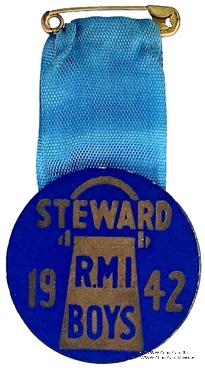Знак RMIB 1942. STEWARD ROYAL MASONIC INSTITUTION FOR BOYS. – Королевский Масонский институт для мальчиков.