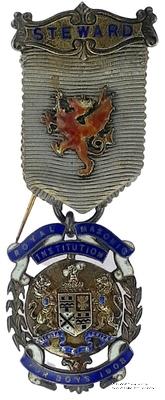Знак RMIB 1908. STEWARD ROYAL MASONIC INSTITUTION FOR BOYS. – Королевский Масонский институт для мальчиков.