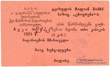 2 копейки 1924 г. (Ткибули)